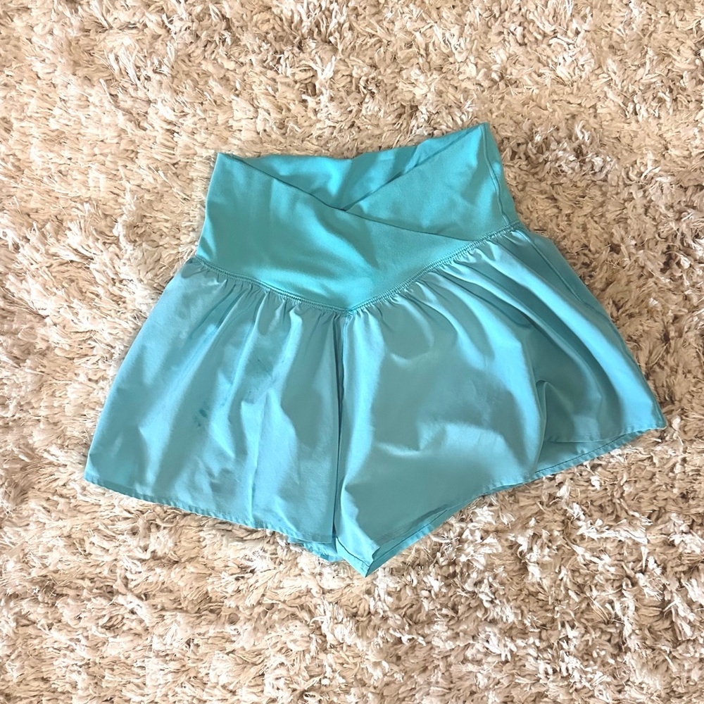 Aerie Offline Blue Athletic Shorts High-Waisted Flowy Design
